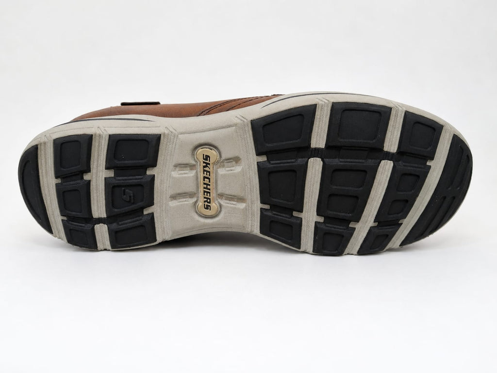 Skechers Men's Brown Leather Casual Shoes | Comfortable Everyday Wear